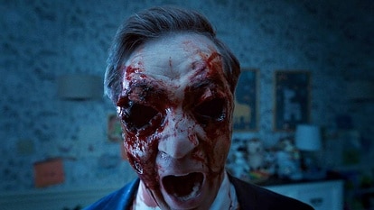 President James Collins (Devon Sawa) screams as his eyes explode in his head in Chucky Episode 306.