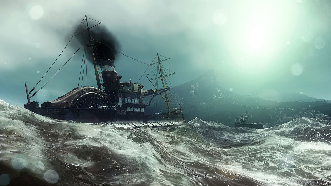 A storm at sea in Dishonored 2 video game