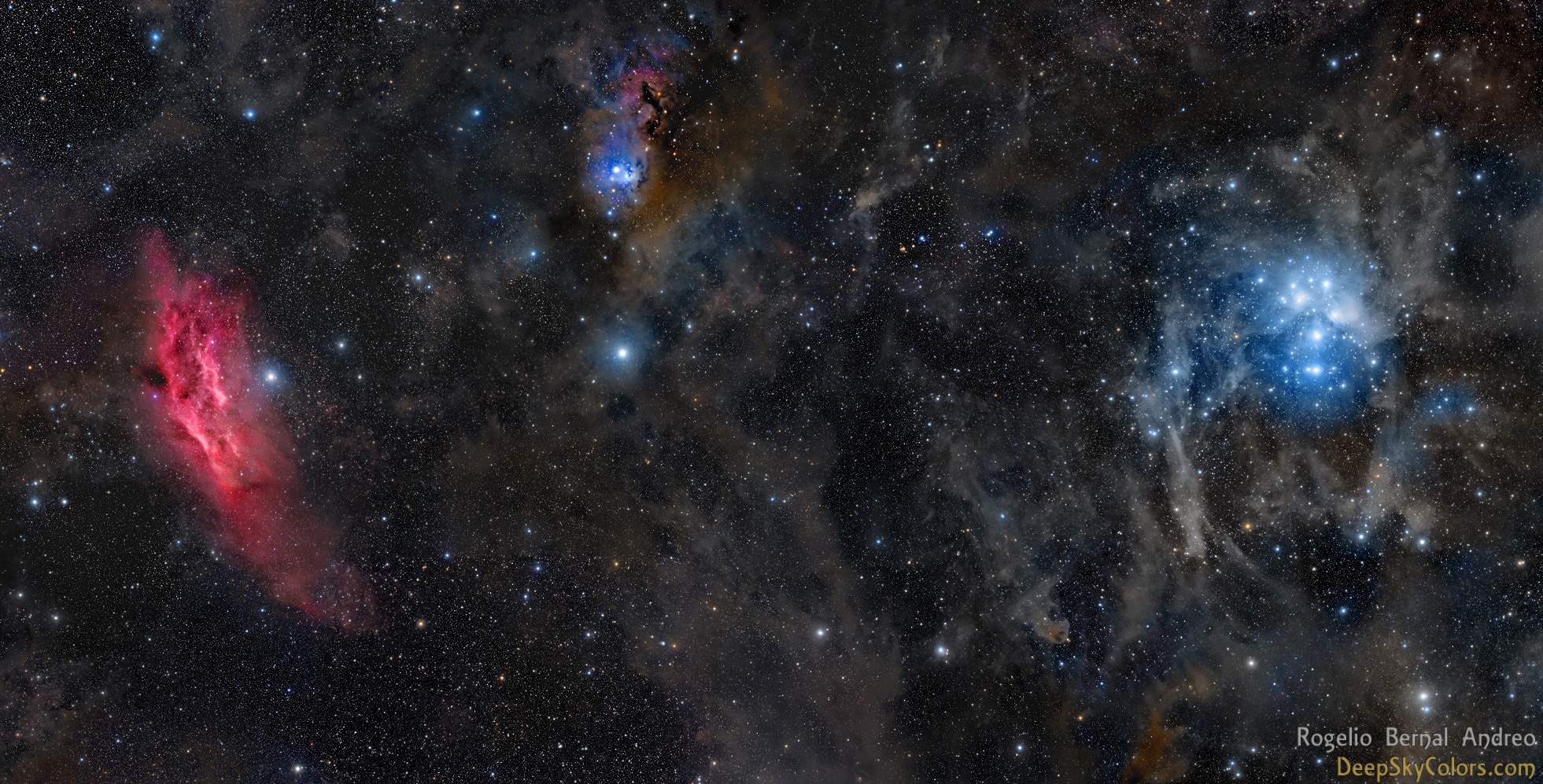The California Nebula and Pleiades