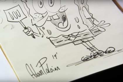 Adam Paloian drawing Spongebob