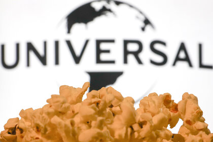 The Universal Logo behind Popcorn