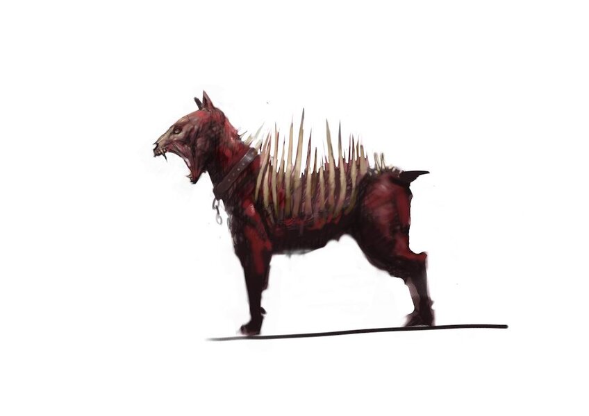 Concept art for a Dogbeast character in The Thing 2 video game