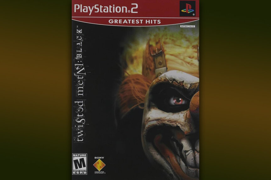 The cover of the Twisted Metal Playstation 2 box