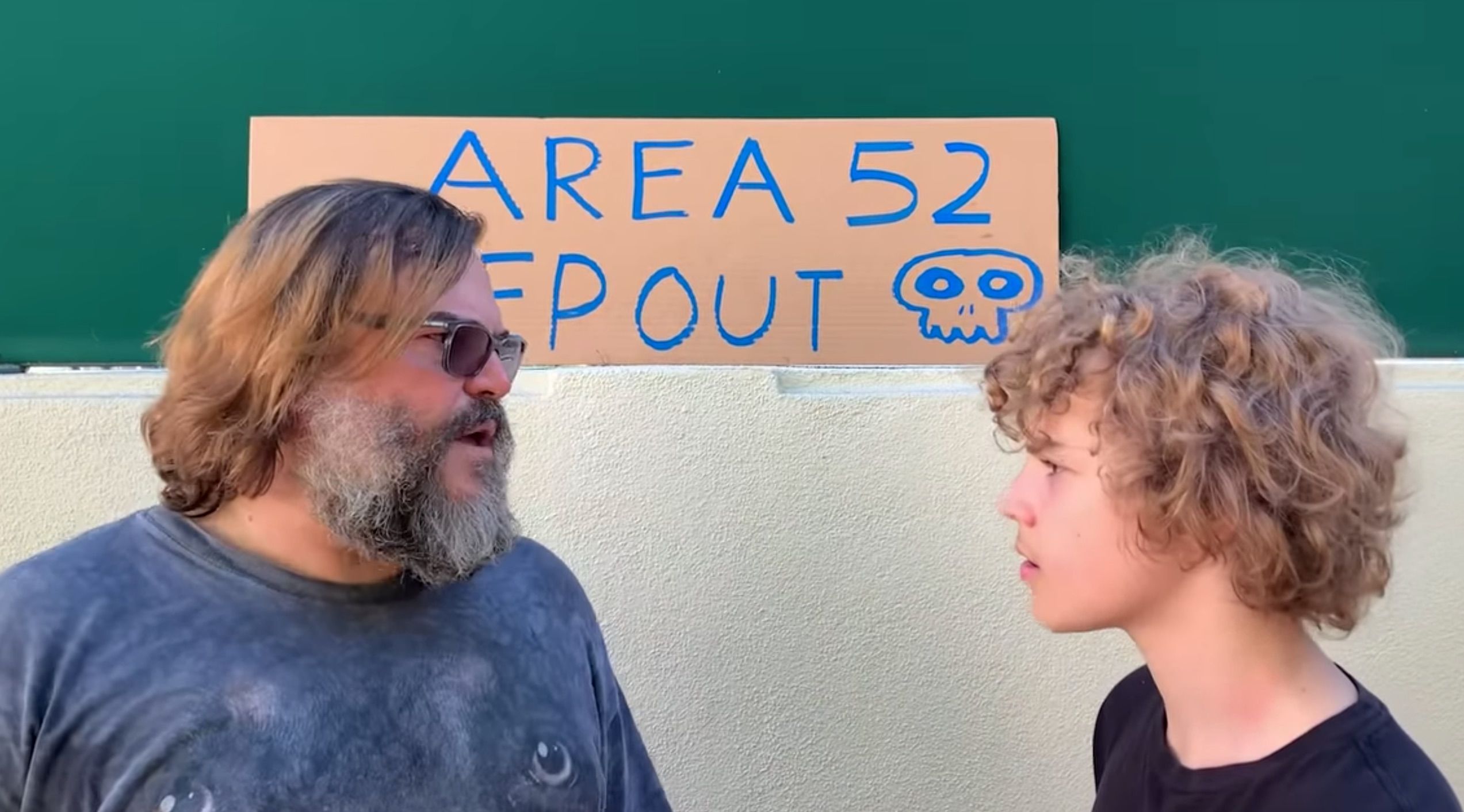 Chosen One of the Day Jack Black and his son Sammy in Area 52 SYFY WIRE