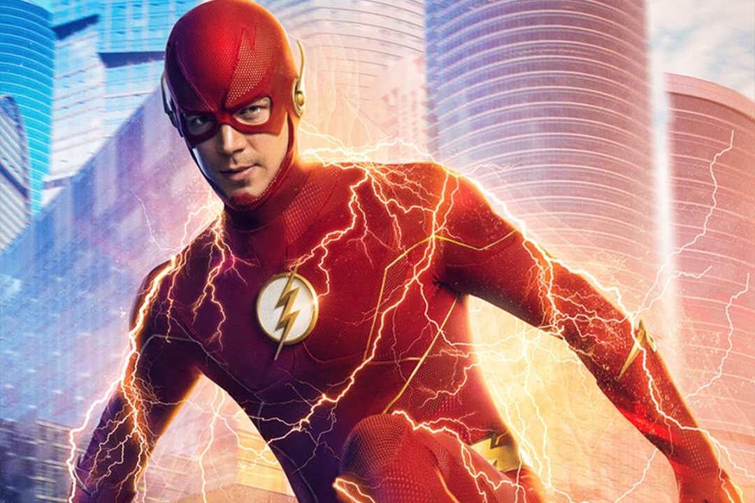The Flash Season 9 set with Grant Gustin
