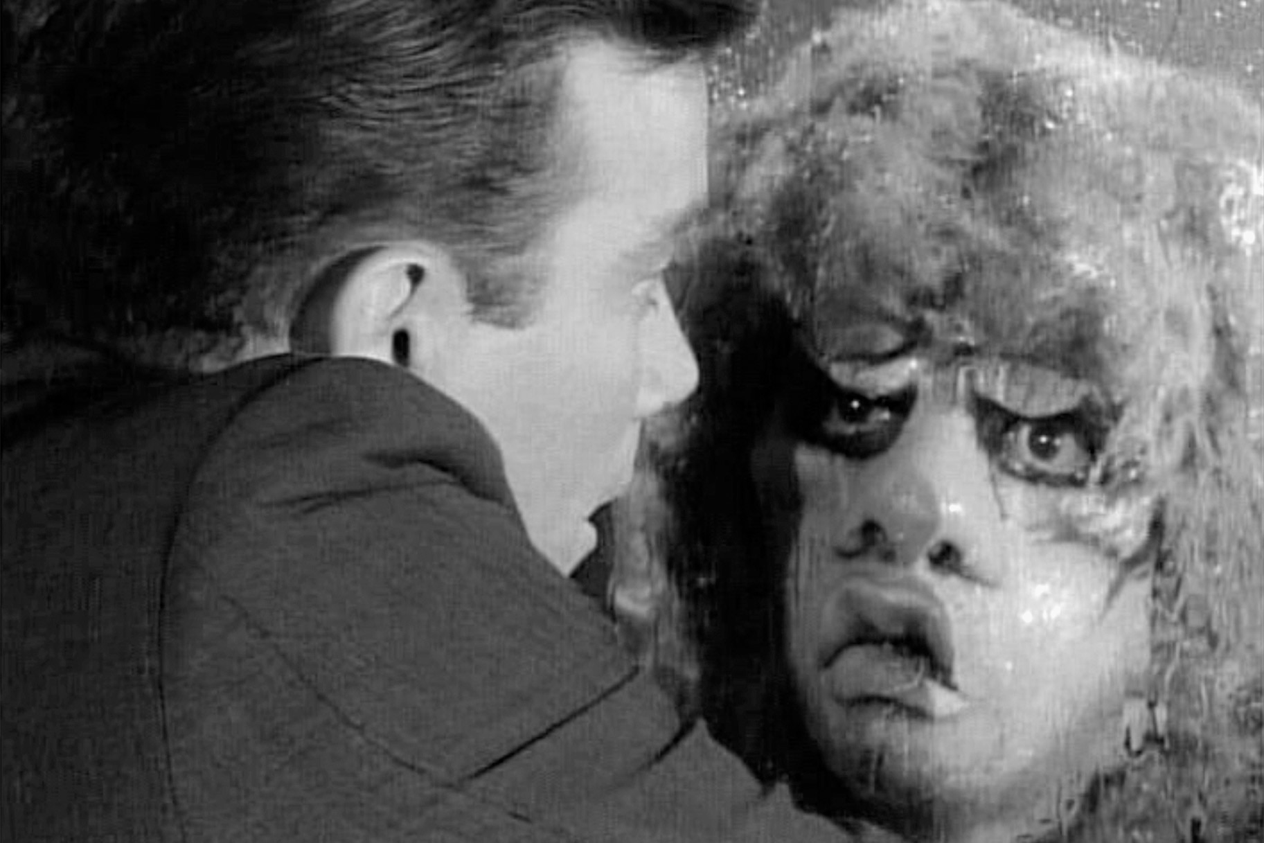 Bob Wilson (William Shatner) faces a gremlin (Nick Cravat) on The Twilight Zone.