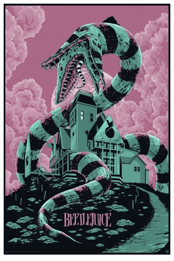 A sandworm chows down in Mondo's slithery new Beetlejuice poster | SYFY ...