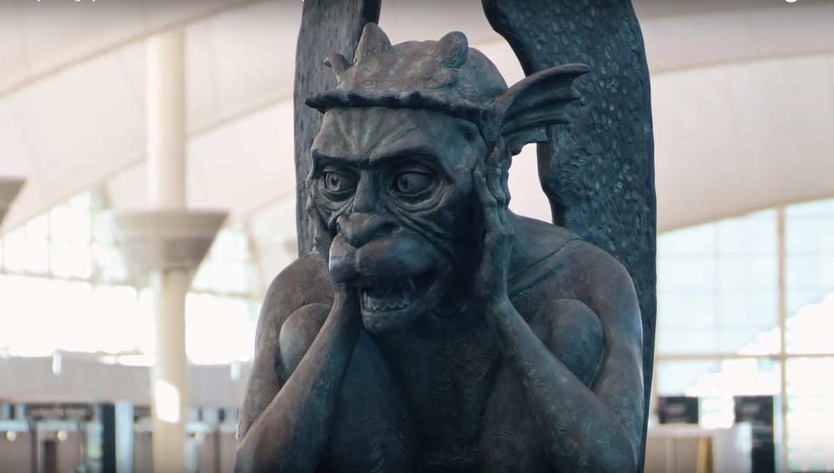 Interactive talking gargoyle at Denver's airport