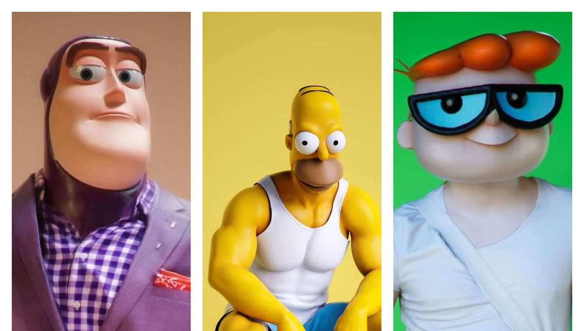 Buzz Lightyear Homer Simpson And More Get Makeovers As Artist Mohamed Halawany S Real Toons