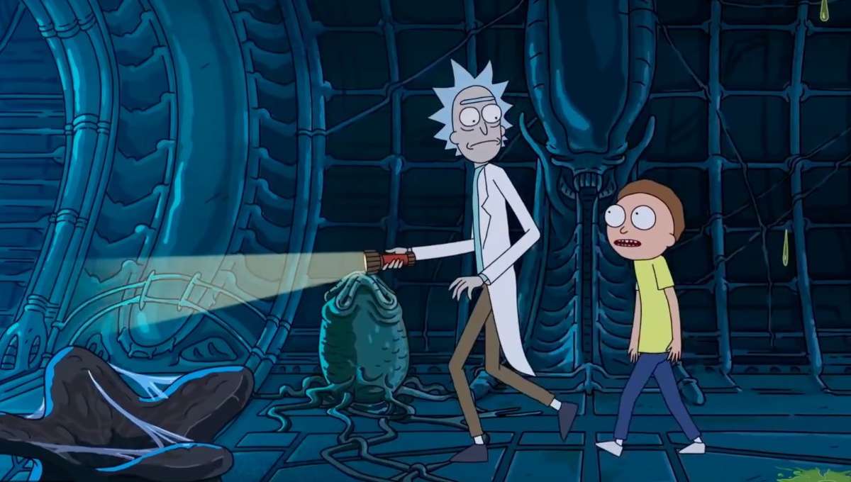 Rick And Morty Solve The Facehugger Problem In Hilarious Alien 