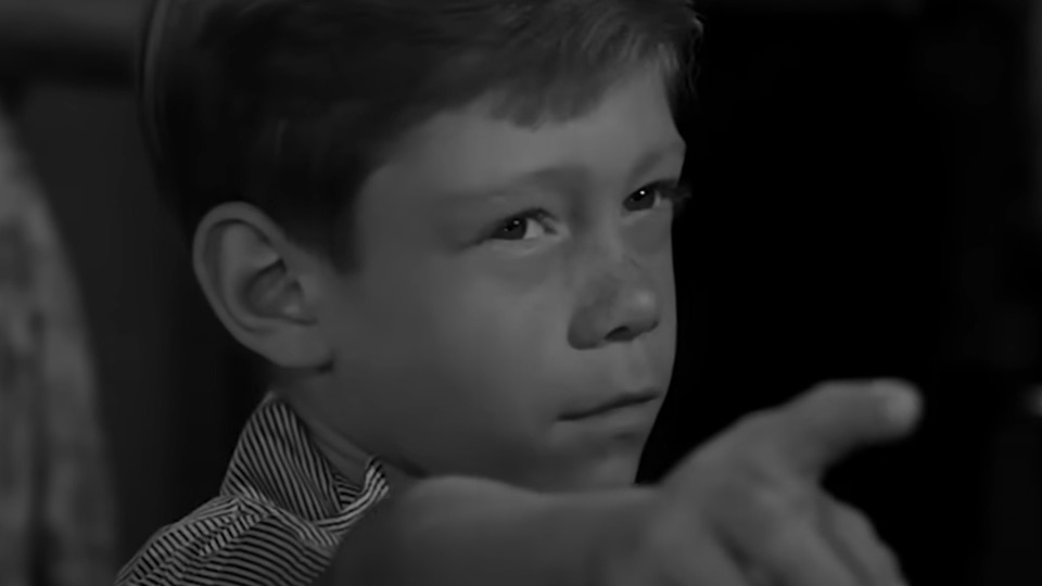 Anthony Fremont (Bill Mumy) points a finger in The Twilight Zone Episode 308.