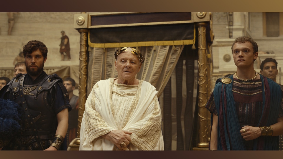 Titus, Emperor Vespasian and Domitian on Those About To Die episode 101