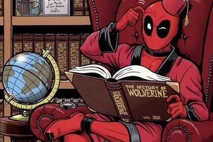 Deadpool reading comics