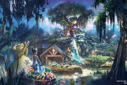 The Princess and the Frog Splash Mountain artwork