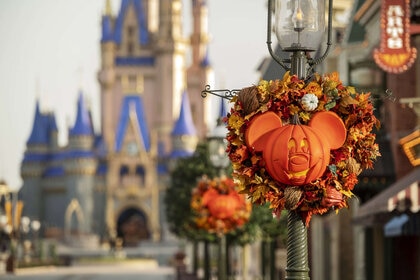 A Pumpkin With A Mikey Mouse-Shaped Face