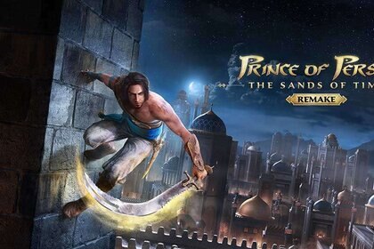 The Prince scales a wall in Prince of Persia Sands of Time Remake