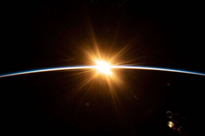 NASA image of first light on Earth