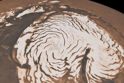 NASA image of the northern ice cap of Mars