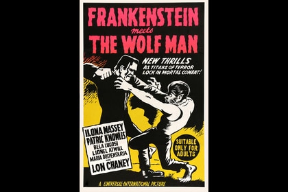 The poster for Frankenstein Meets the Wolfman (1943)