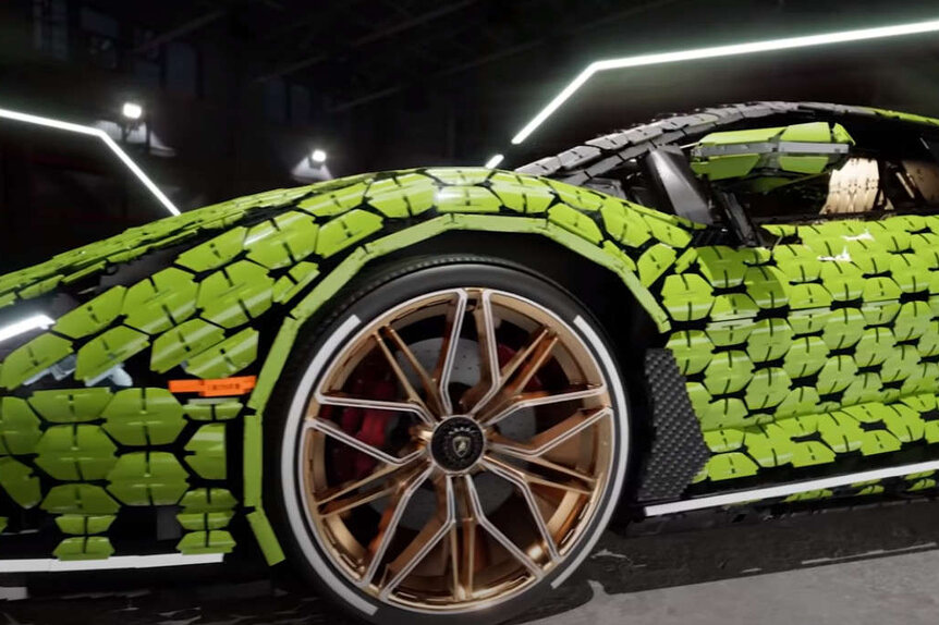 LEGO designers built a life-sized Lamborghini from more than