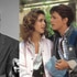 A split featuring Rod Serling of The Twilight Zone and Claudia Wells and Michael J. Fox in Back to the Future (1985).