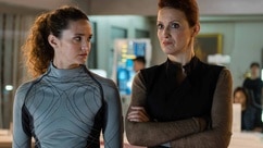 LT. Sharon Garnet (Christie Burke) and Evelyn Maddox (Jelena Stupljanin) talk to each other on The Ark Season 2.