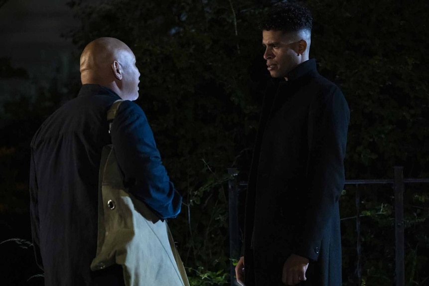 Reginald Andres (Jacob Batalon) and Maurice Miller (Mandela Van Peebles) speak together on Reginald the Vampire Episode 210.