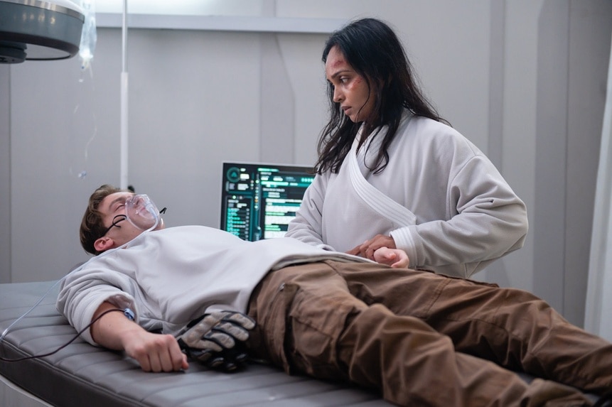 Dr. Sanjivni Kabir tends to Angus Medford in The Ark Episode 201.