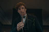 EDDIE REDMAYNE as Newt Scamander with Pickett the Bowtruckle