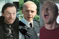 Simon Pegg in The World's End (2013), Hot Fuzz (2007), and Shaun of the Dead (2004)