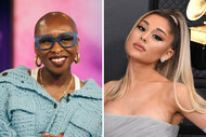 Split of Cynthia Erivo and Ariana Grande