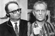 A split featuring Adolf Eichmann and Joseph Schildkraut.