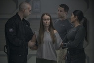 Eva Markovic (Tiana Upcheva) is detained on The Ark Season Episode 207.