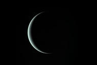 A crescent Uranus — a view we can’t get from Earth — seen by the Voyager 2 probe as it passed the planet in 1986. Credit: NASA/JPL