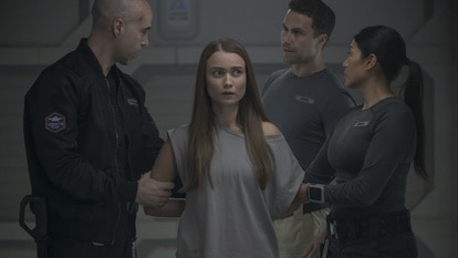 Eva Markovic (Tiana Upcheva) is detained on The Ark Season Episode 207.