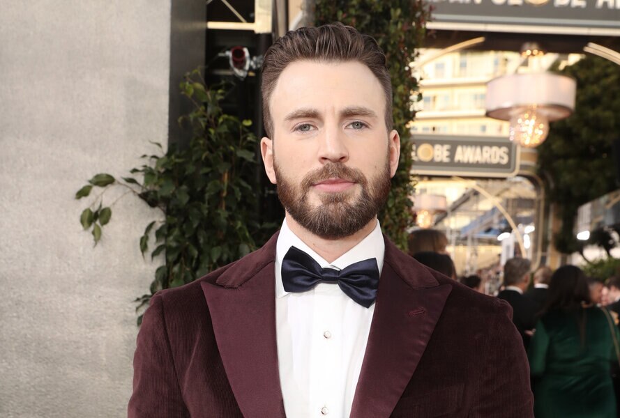 Chris Evans Dressed His Dog In His Cable Knit Sweater From Knives Out