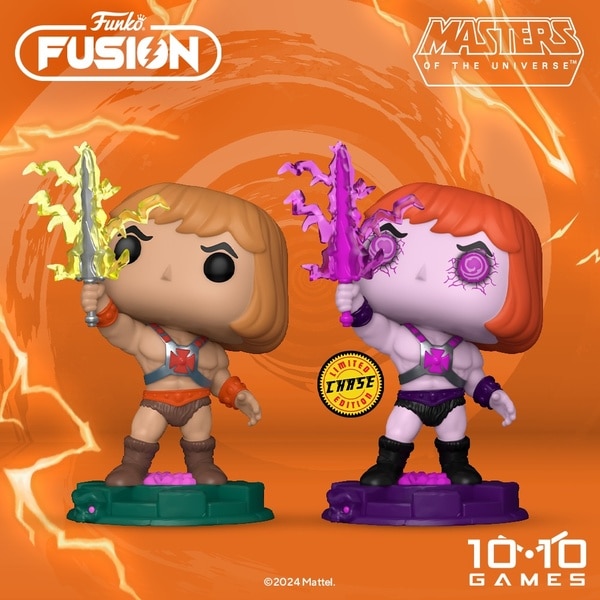Pop! figures of He-Man from Masters of the Universe.