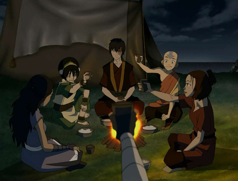 Team Avatar Sneaks Into The Earth King's Party, Full Scene