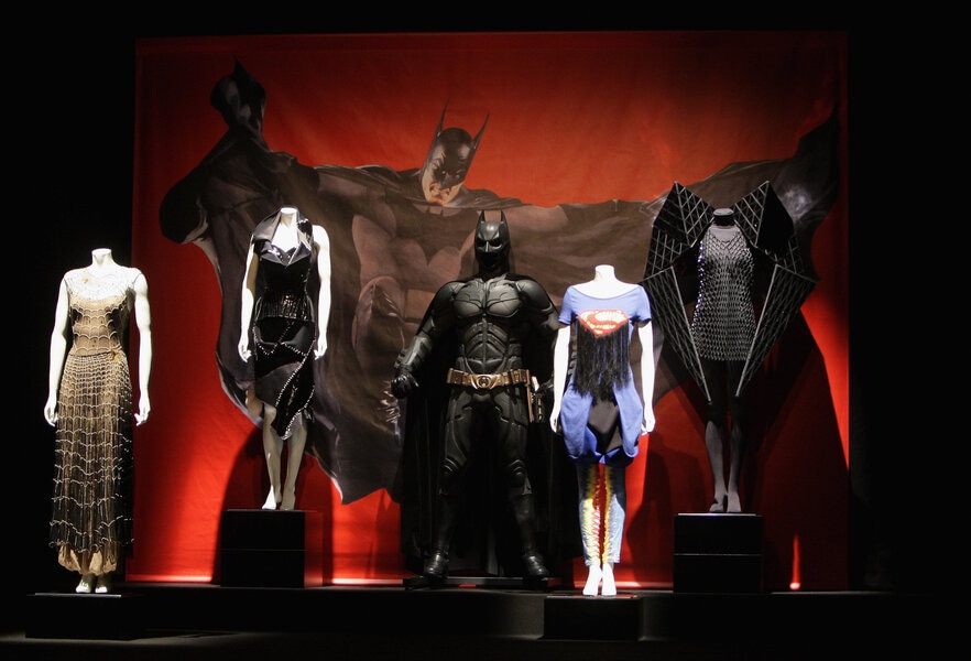 Exhibits, like Wonder Woman, stand on display as the Costume Institute  presents the 'Superheroes: Fashion And Fantasy' press preview at the  Metropolitan Museum of Art in New York City, May 4, 2008. (