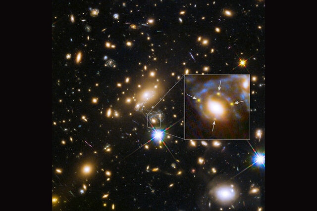 Gravitational Einstein Cross Reveals Four Copies of Distant Supernova ...