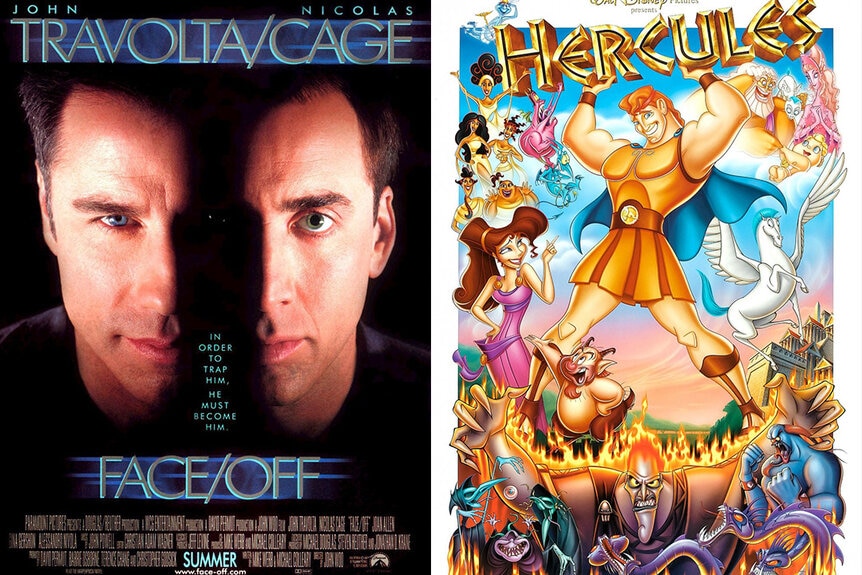 Posters for Faceoff (1997) and Hercules (1997)