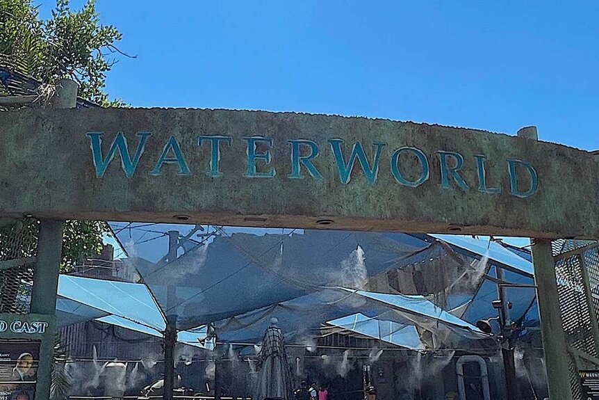 The entrance to the Waterworld Stunt Show at Universal Studios Hollywood