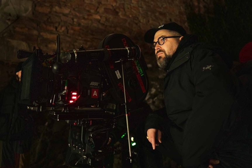 Director Robert Eggers on the set of his film Nosferatu (2024)