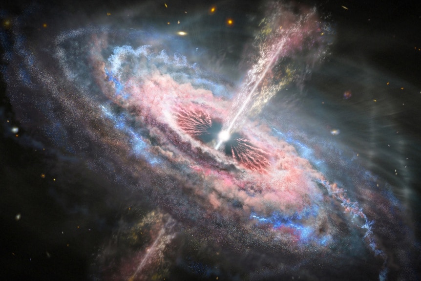 An illustration of a quasar
