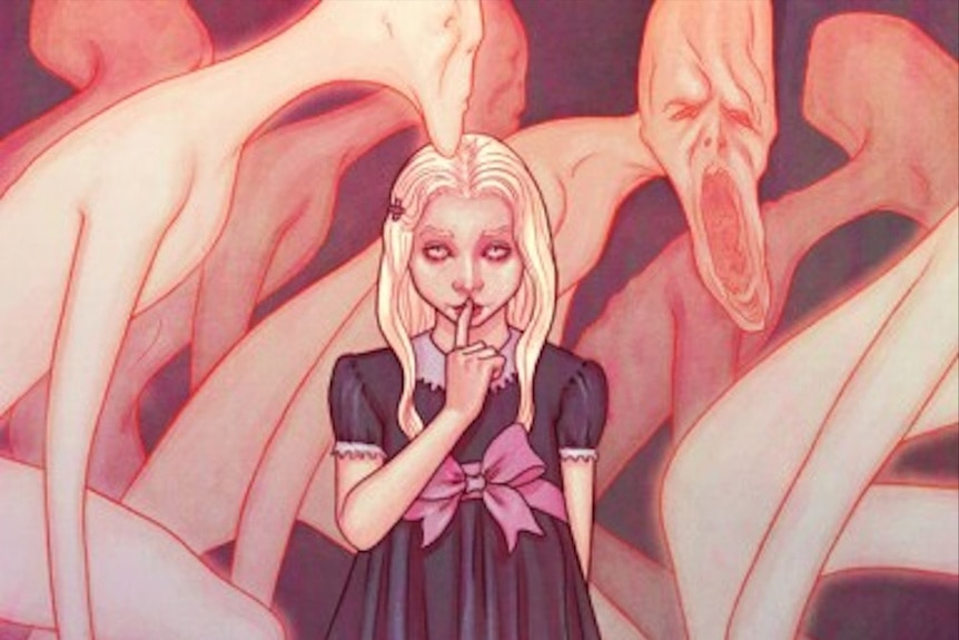 Ghouls surround a young blonde woman in a dress on the cover of Revival #41/